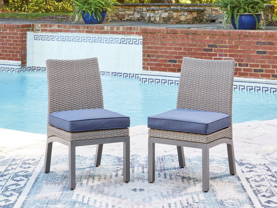 Half Moon Beach - Side Chair With Cushion (Set of 2) - Blue / Gray - Tallahassee Discount Furniture (FL)