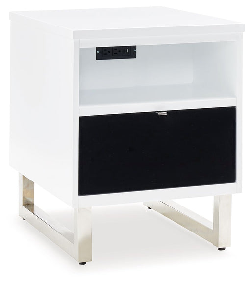 Gardoni - White / Black - Chair Side End Table - Tallahassee Discount Furniture (FL)