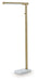 Santiford - Metal Floor Lamp - Gold Finish / White - Tallahassee Discount Furniture (FL)