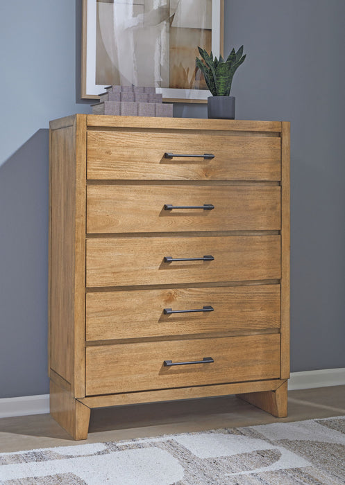 Sherbana - Light Brown - Five Drawer Chest - Tallahassee Discount Furniture (FL)
