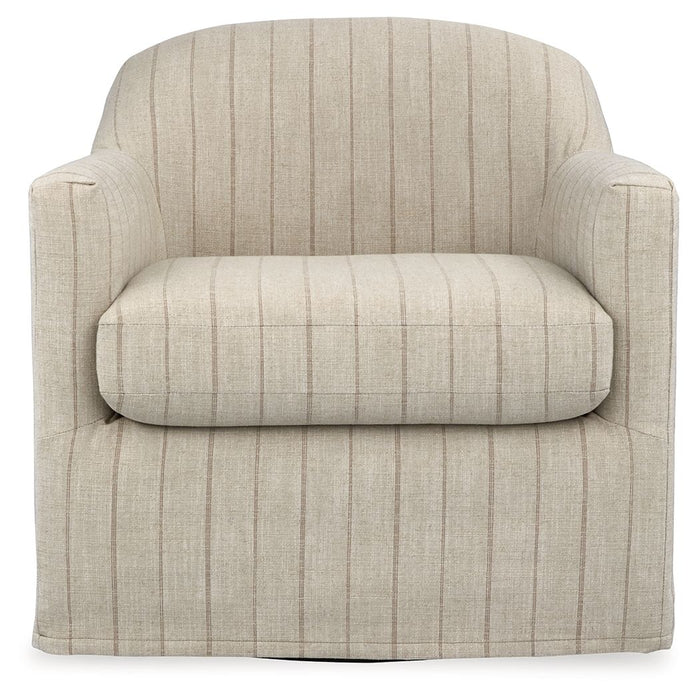 Valwick - Swivel Accent Chair - Cream / Brown - Tallahassee Discount Furniture (FL)