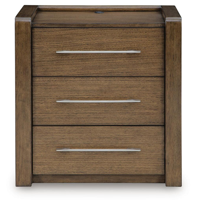 Marxmore - Three Drawer Night Stand - Brown - Tallahassee Discount Furniture (FL)