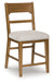 Cabalynn - Oatmeal / Light Brown - Upholstered Barstool (Set of 2) - Tallahassee Discount Furniture (FL)