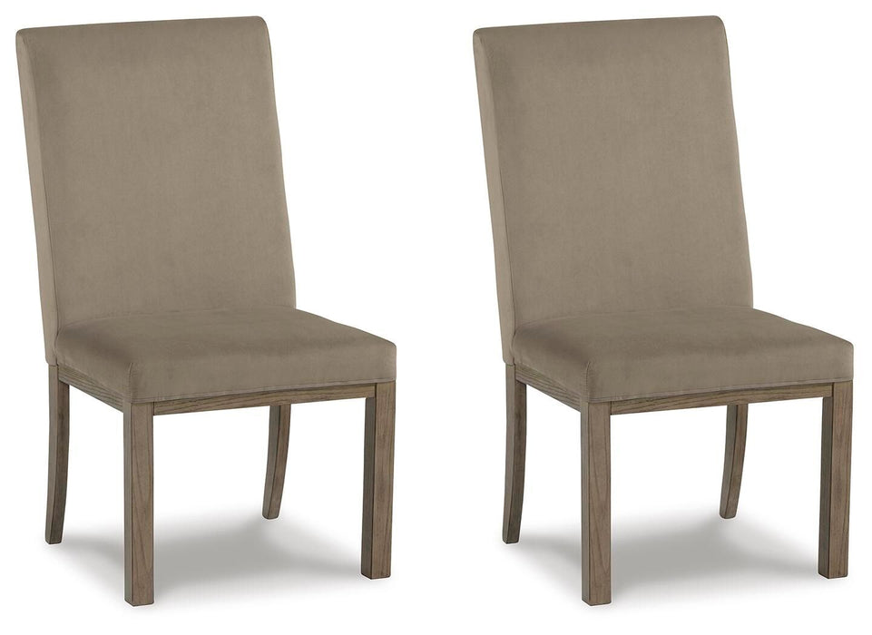 Chrestner - Dining UPH Side Chair (Set of 2) - Gray / Brown - Tallahassee Discount Furniture (FL)