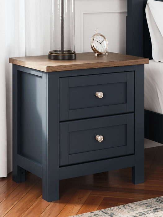 Landocken - Brown / Blue - Two Drawer Night Stand - Tallahassee Discount Furniture (FL)