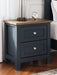 Landocken - Brown / Blue - Two Drawer Night Stand - Tallahassee Discount Furniture (FL)