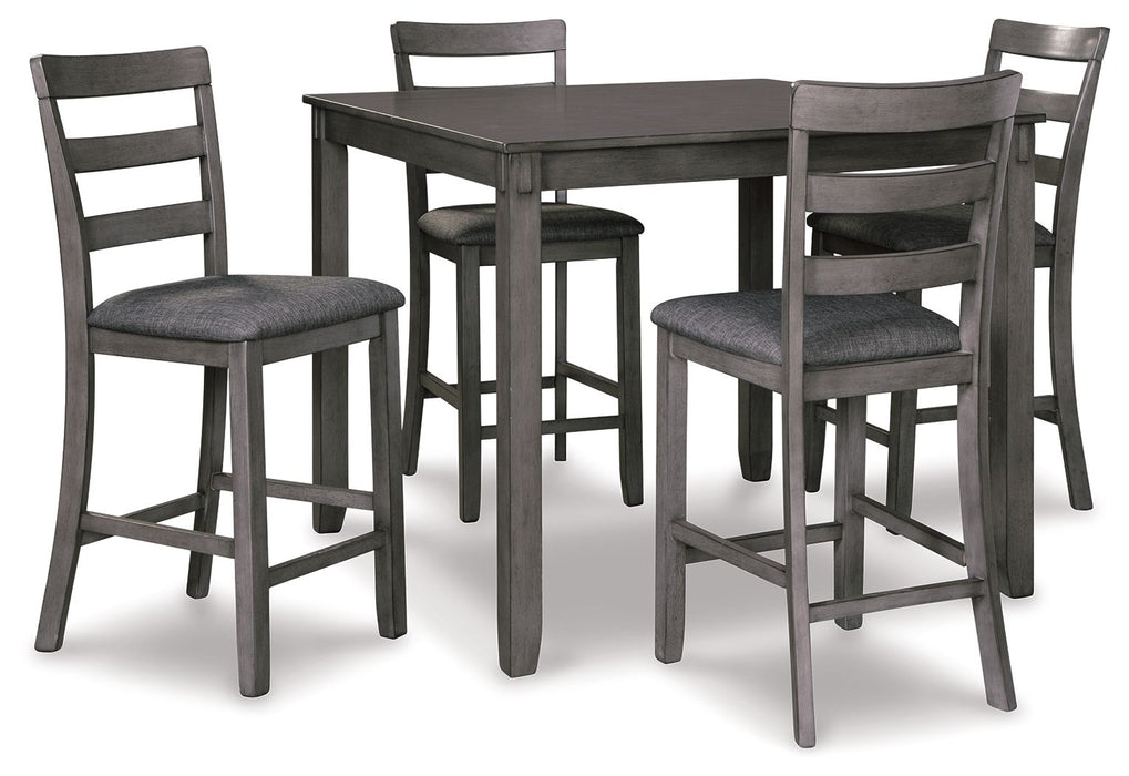Bridson - Square Counter TBL Set (Set of 5) - Gray - Tallahassee Discount Furniture (FL)