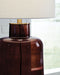 Mette - Brown / Gold Finish - Glass Table Lamp - Tallahassee Discount Furniture (FL)