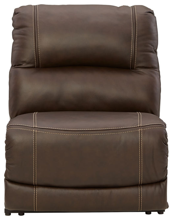 Dunleith - Chocolate - PWR Armless REC w/Adj Headrest - Tallahassee Discount Furniture (FL)