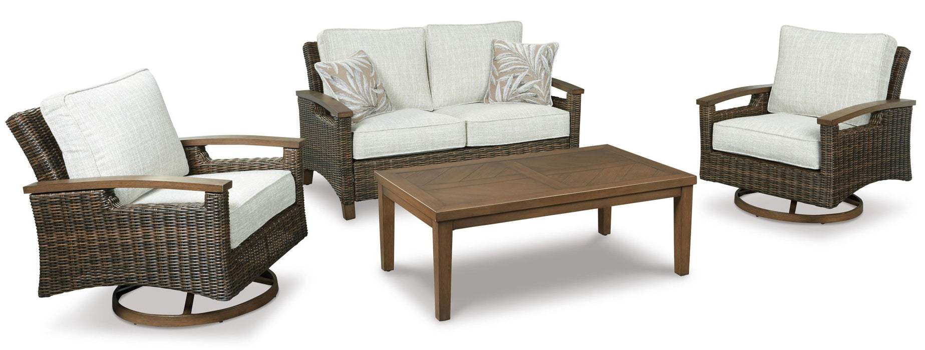 Paradise Trail - Loveseat w/Cushion - Medium Brown - Tallahassee Discount Furniture (FL)