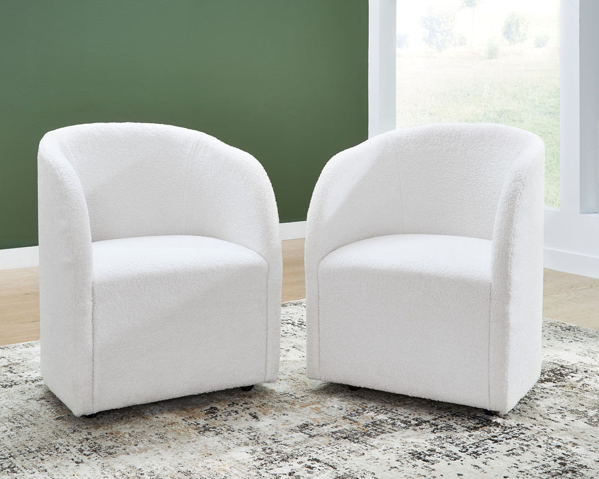 Rowanbeck - Ivory - Dining Upholstered Arm Chair (Set of 2) - Tallahassee Discount Furniture (FL)