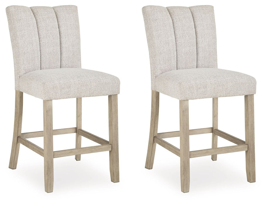 Larawyn - Upholstered Barstool (Set of 2) - Bisque - Tallahassee Discount Furniture (FL)
