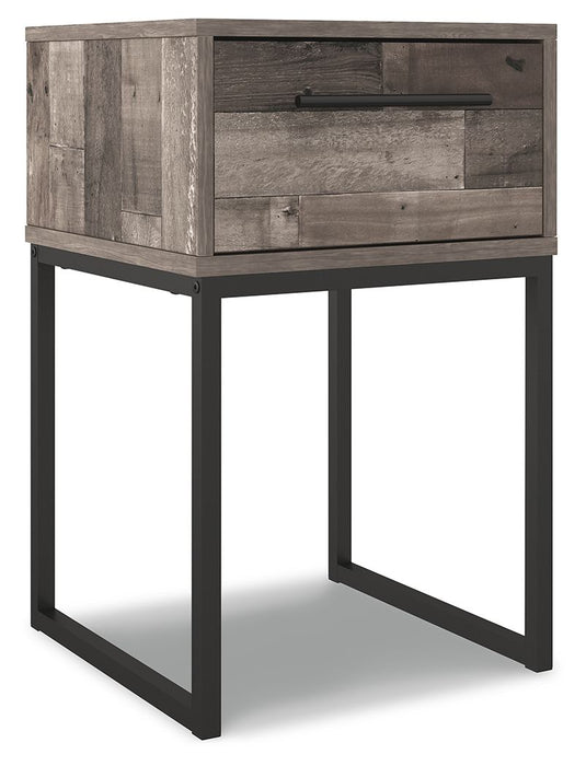 Neilsville - One Drawer Night Stand - Black / Gray - Tallahassee Discount Furniture (FL)