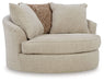 Steelwater Retreat - Oversized Swivel Accent Chair - Latte - Tallahassee Discount Furniture (FL)