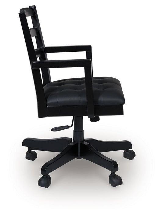 Wildenauer - Brown / Black - Home Office Swivel Desk Chair - Tallahassee Discount Furniture (FL)