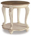Realyn - Round End Table - White / Brown - Tallahassee Discount Furniture (FL)