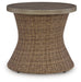 Laguna Heights - Round End Table With Umbrella Option - Beige - Tallahassee Discount Furniture (FL)