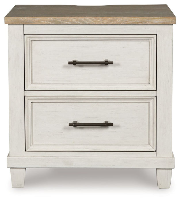 Shaybrock - Antique White / Brown - Two Drawer Night Stand - Tallahassee Discount Furniture (FL)