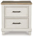 Shaybrock - Antique White / Brown - Two Drawer Night Stand - Tallahassee Discount Furniture (FL)