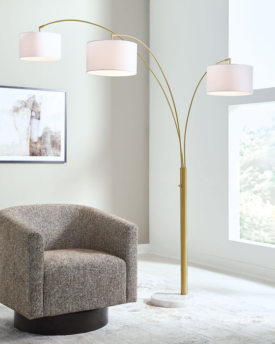 Valo - Metal Arc Lamp - Gold Finish - Tallahassee Discount Furniture (FL)