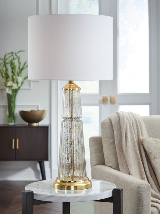 Bakersboro - Clear / Gold Finish - Glass Table Lamp - Tallahassee Discount Furniture (FL)
