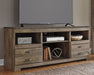 Trinell - Brown - 63" TV Stand With Glass/Stone Fireplace Insert - Tallahassee Discount Furniture (FL)
