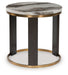 Jazmore - Brown / Brass Finish - Round End Table - Tallahassee Discount Furniture (FL)