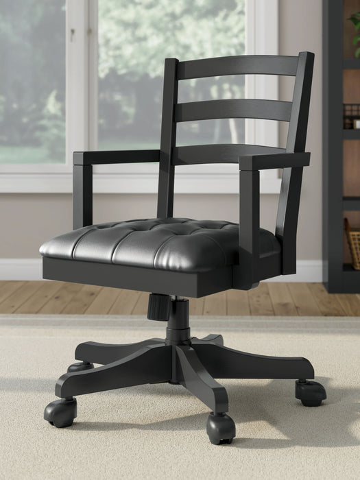 Wildenauer - Brown / Black - Home Office Swivel Desk Chair - Tallahassee Discount Furniture (FL)