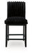 Mervannie - Upholstered Barstool (Set of 2) - Black - Tallahassee Discount Furniture (FL)
