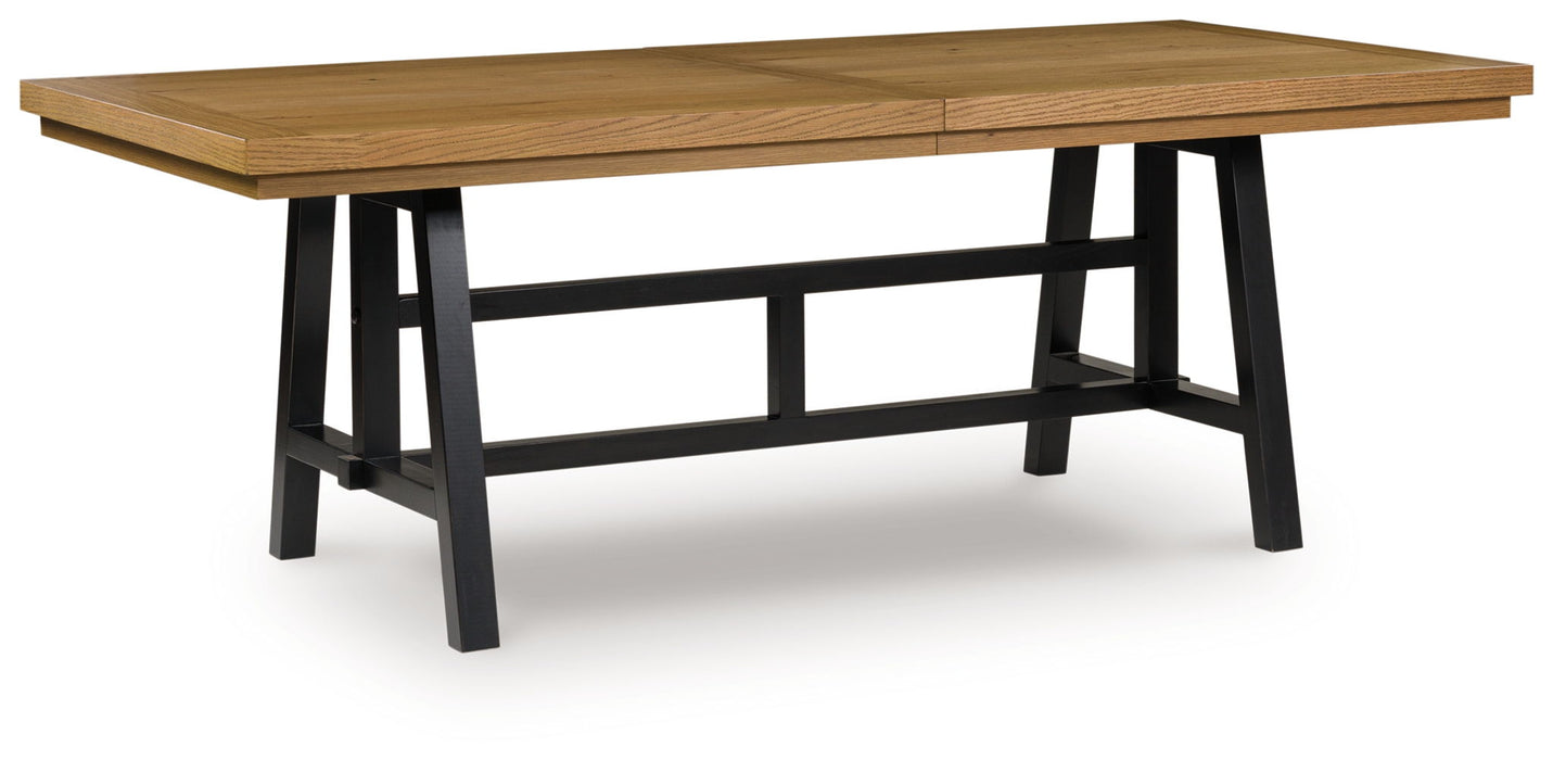 Galliden - Black / Brown - Rectangular Dining Room Extension Table - Tallahassee Discount Furniture (FL)