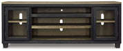 Foyland - Black / Brown - XL TV Stand w/Fireplace Option - Tallahassee Discount Furniture (FL)