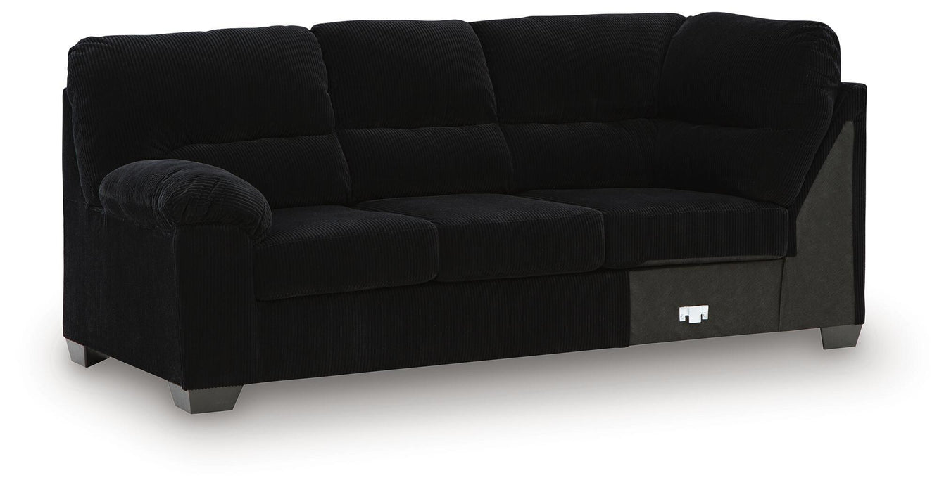 SimpleJoy - LAF Sofa With Corner Wedge - Onyx - Tallahassee Discount Furniture (FL)
