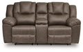Lowilla - Double Reclining Loveseat With Console - Driftwood - Tallahassee Discount Furniture (FL)