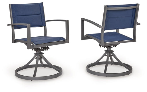 Rocky Creek - Sling Swivel Chair (Set of 2) - Blue / Gray - Tallahassee Discount Furniture (FL)