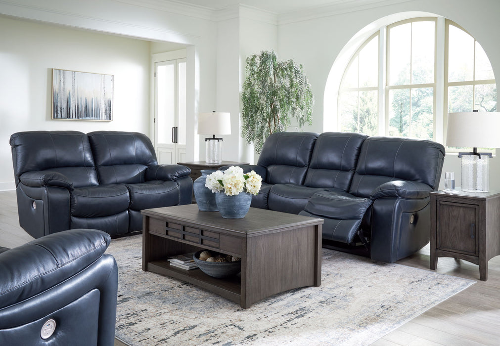Leesworth - 3 Pc. - Power Reclining Sofa, Power Reclining Loveseat, Power Rocker Recliner - Ocean - Tallahassee Discount Furniture (FL)