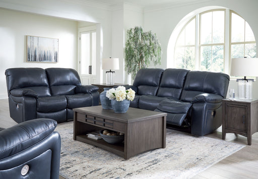 Leesworth - 3 Pc. - Power Reclining Sofa, Power Reclining Loveseat, Power Rocker Recliner - Ocean - Tallahassee Discount Furniture (FL)