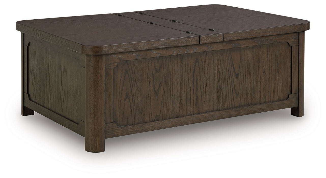 Breckington - Dark Brown - Cocktail Table With Storage - Tallahassee Discount Furniture (FL)