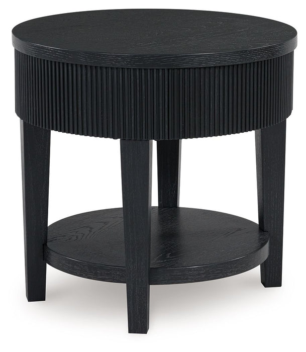 Marstream - Black - Round End Table - Tallahassee Discount Furniture (FL)