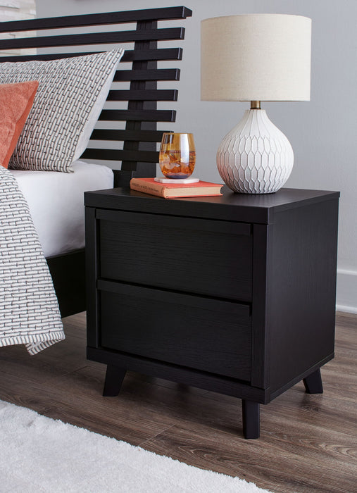 Danziar - Black - Two Drawer Night Stand - Tallahassee Discount Furniture (FL)