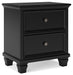 Lanolee - Black - Two Drawer Nightstand - Tallahassee Discount Furniture (FL)