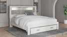 Altyra - White - King Upholstered Bookcase Bed With Storage - Tallahassee Discount Furniture (FL)