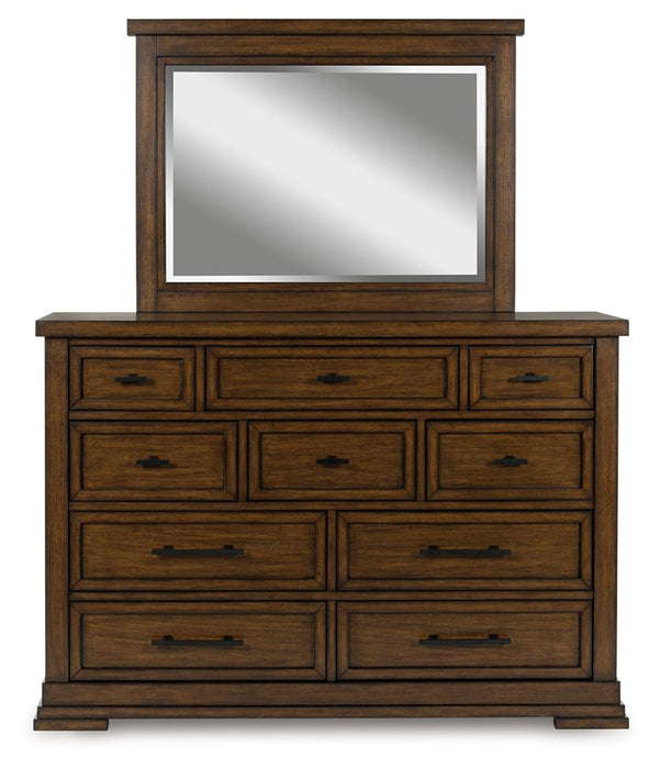 Taffenbrook - Medium Brown - Dresser And Mirror - Tallahassee Discount Furniture (FL)