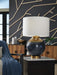 Adara - Metal Table Lamp - Blue / Gold Finish - Tallahassee Discount Furniture (FL)