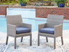Half Moon Beach - Arm Chair With Cushion (Set of 2) - Blue / Gray - Tallahassee Discount Furniture (FL)