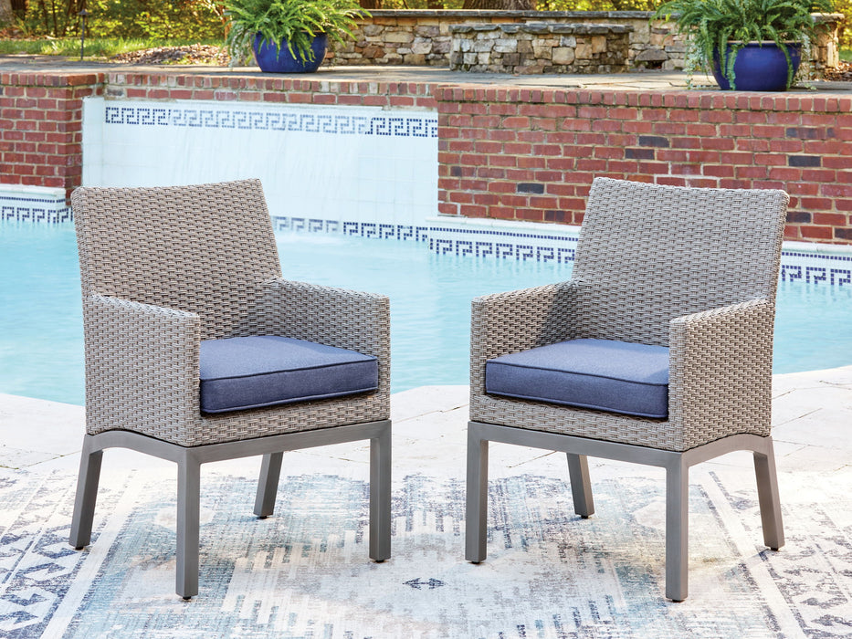 Half Moon Beach - Arm Chair With Cushion (Set of 2) - Blue / Gray - Tallahassee Discount Furniture (FL)