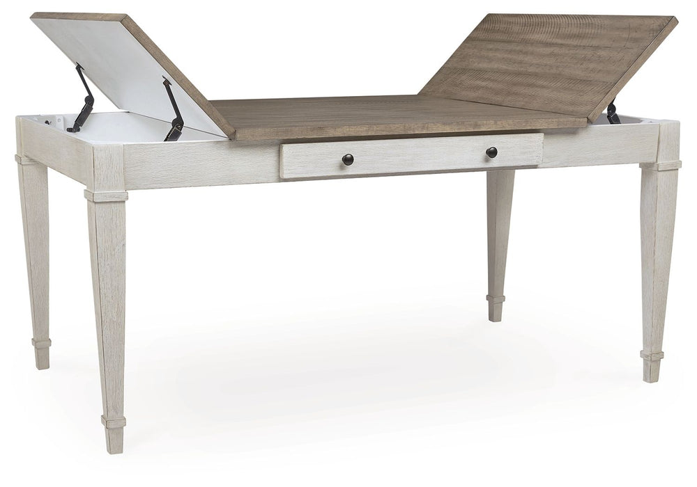 Skempton - RECT DRM Table w/Storage - White - Tallahassee Discount Furniture (FL)