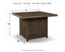 Paradise Trail - Square Bar Table w/Fire Pit - Medium Brown - Tallahassee Discount Furniture (FL)