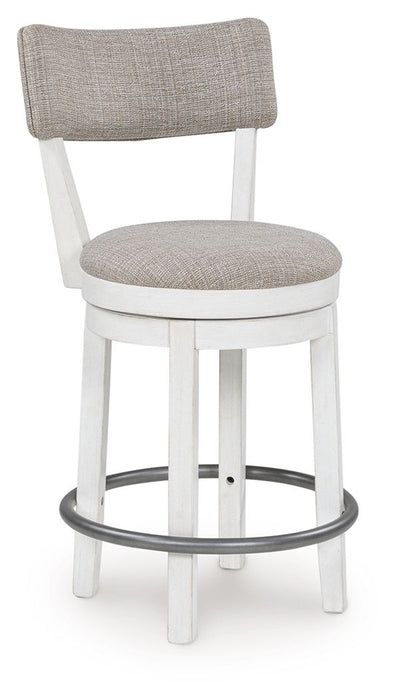 Robbinsdale - Antique White - Upholstered Swivel Barstool (Set of 2) - Tallahassee Discount Furniture (FL)