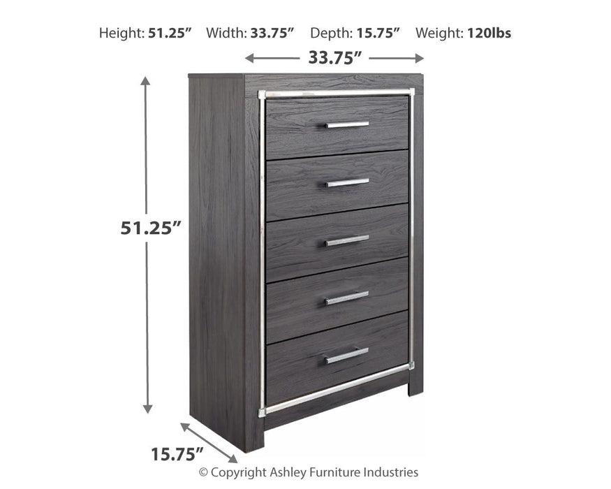Lodanna - Gray - Five Drawer Chest - Tallahassee Discount Furniture (FL)