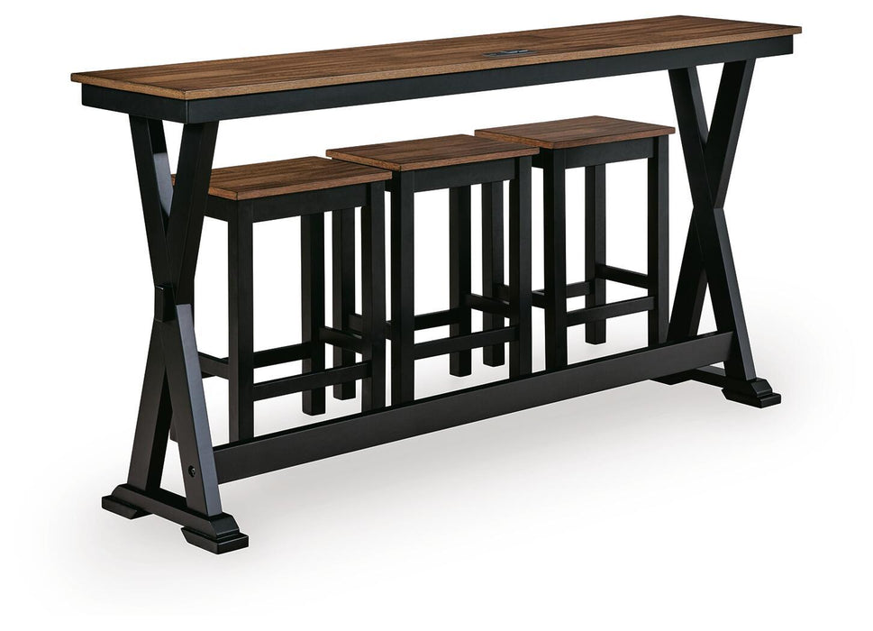 Wildenauer - Rectangular Dining Room Counter Table Set (Set of 4) - Brown / Black - Tallahassee Discount Furniture (FL)